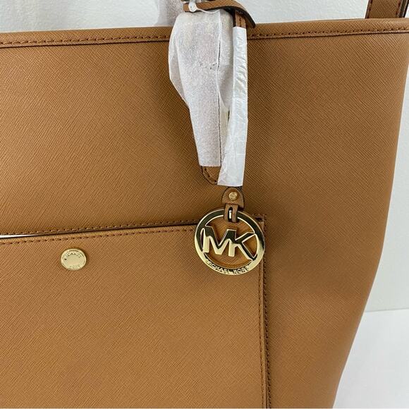 Michael Kors Jet Set large Saffiano brown leather tote bag - Picture 4 of 12